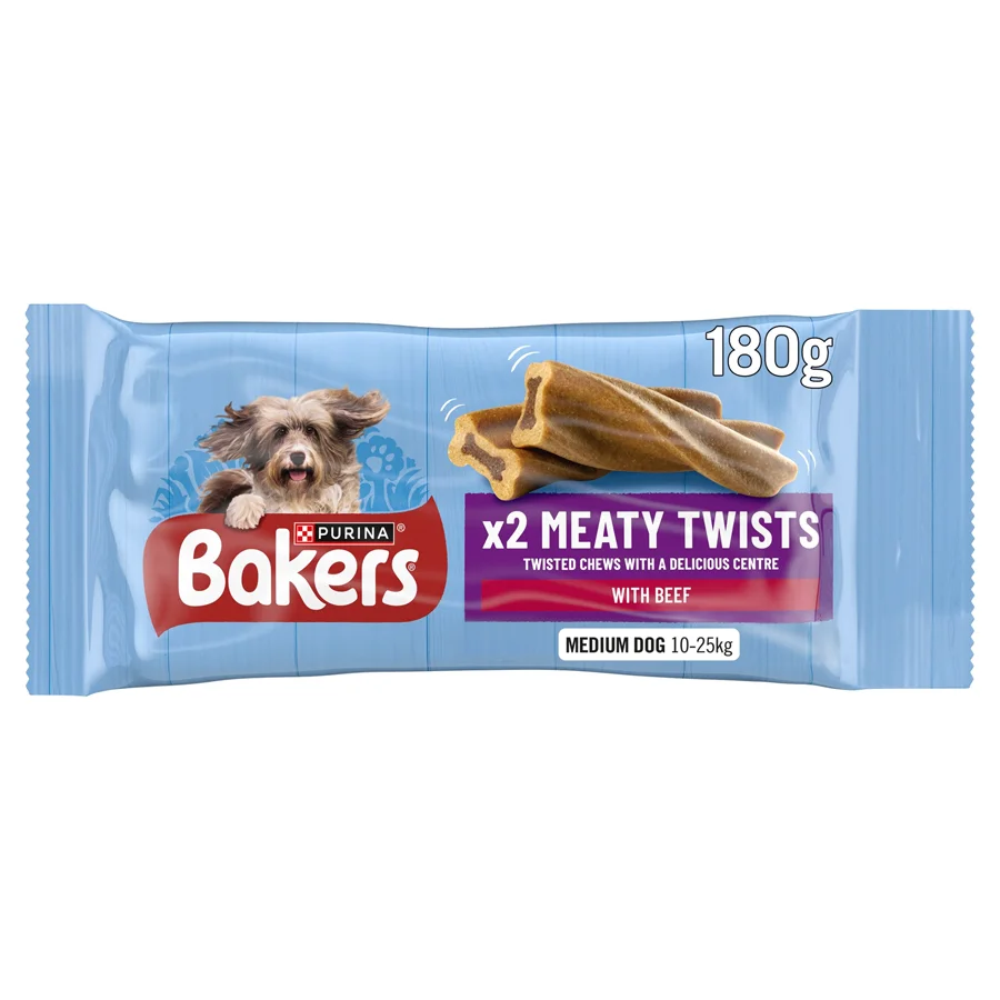 Premium Bakers Meaty Twists Medium Dog Treats 180g Responsible