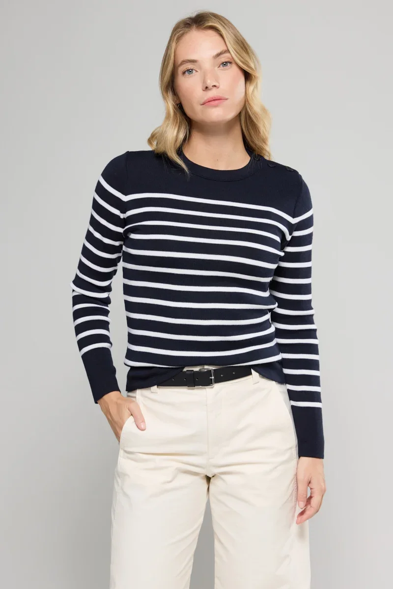 High-Grade Pull marin rayé Briac – laine mérinos Healthy
