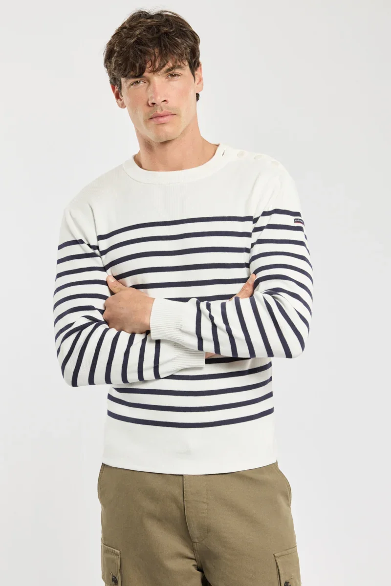 Authentic Pull marin rayé Groix – coton Optimized
