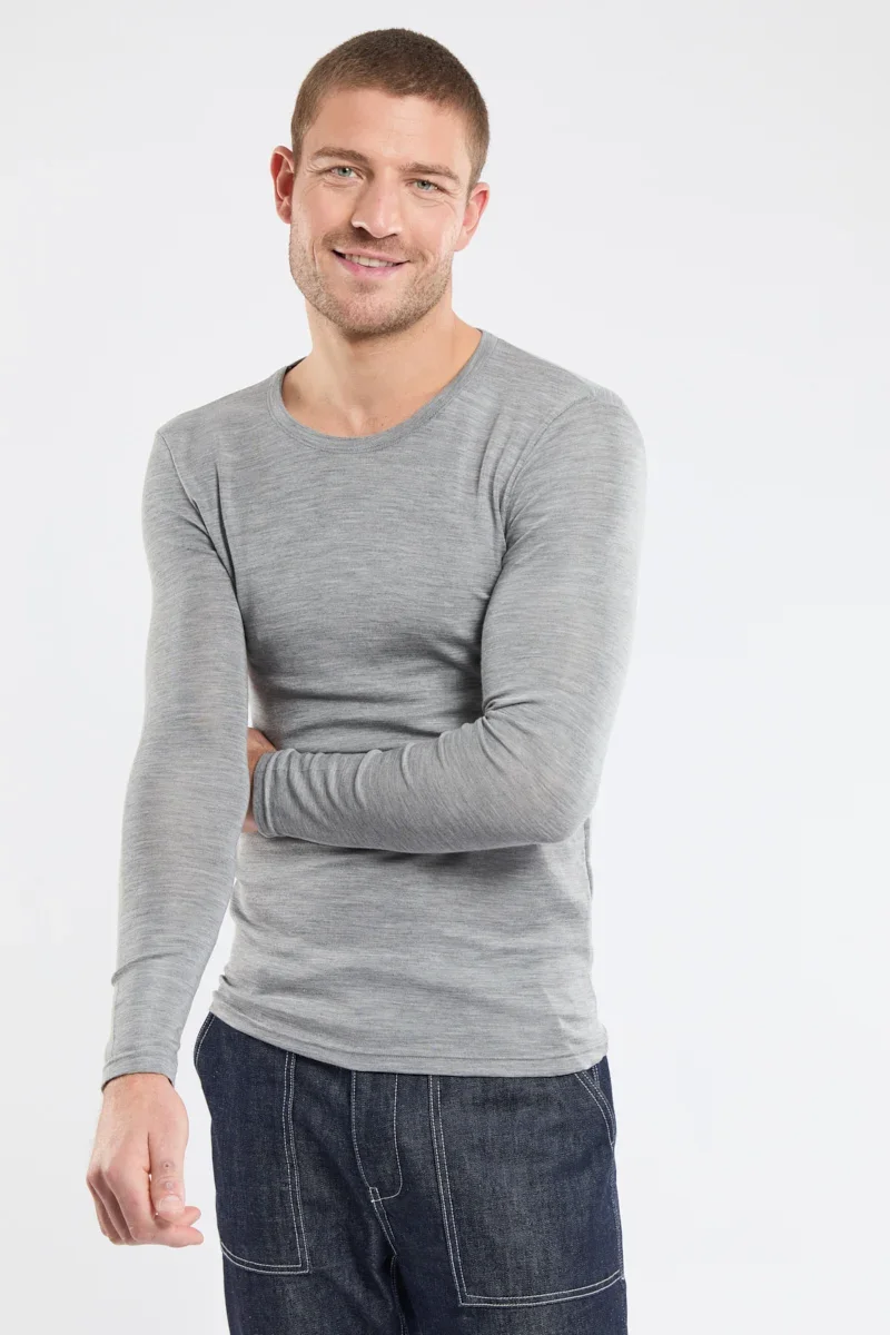 Crafted T-shirt manches longues – laine et soie Detailed