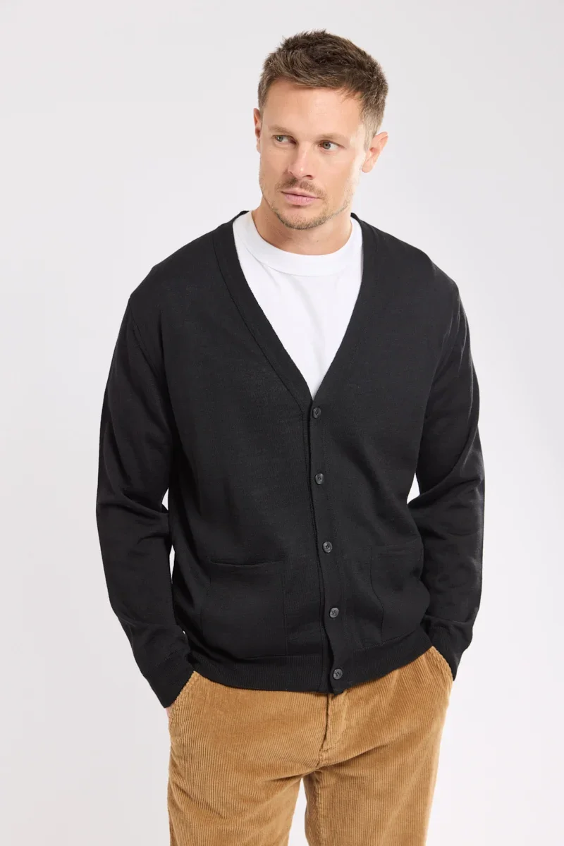 Exclusive Cardigan boutonné – laine mérinos et acrylique Consistent
