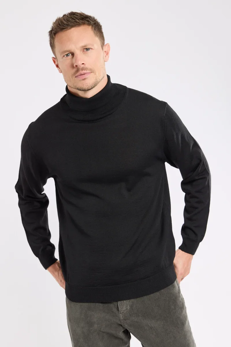 Fine Pull col roulé – laine mérinos et acrylique Lightweight