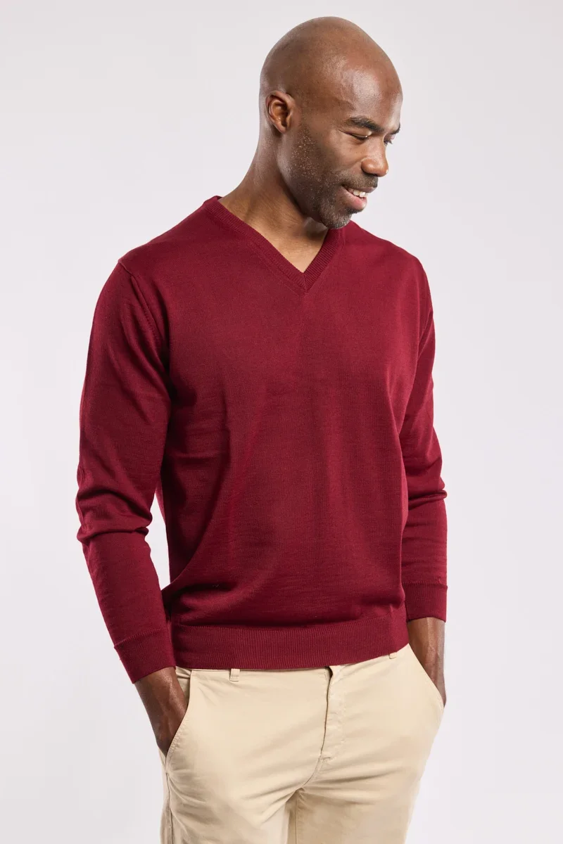 High-Quality Pull col V Bérac Natural