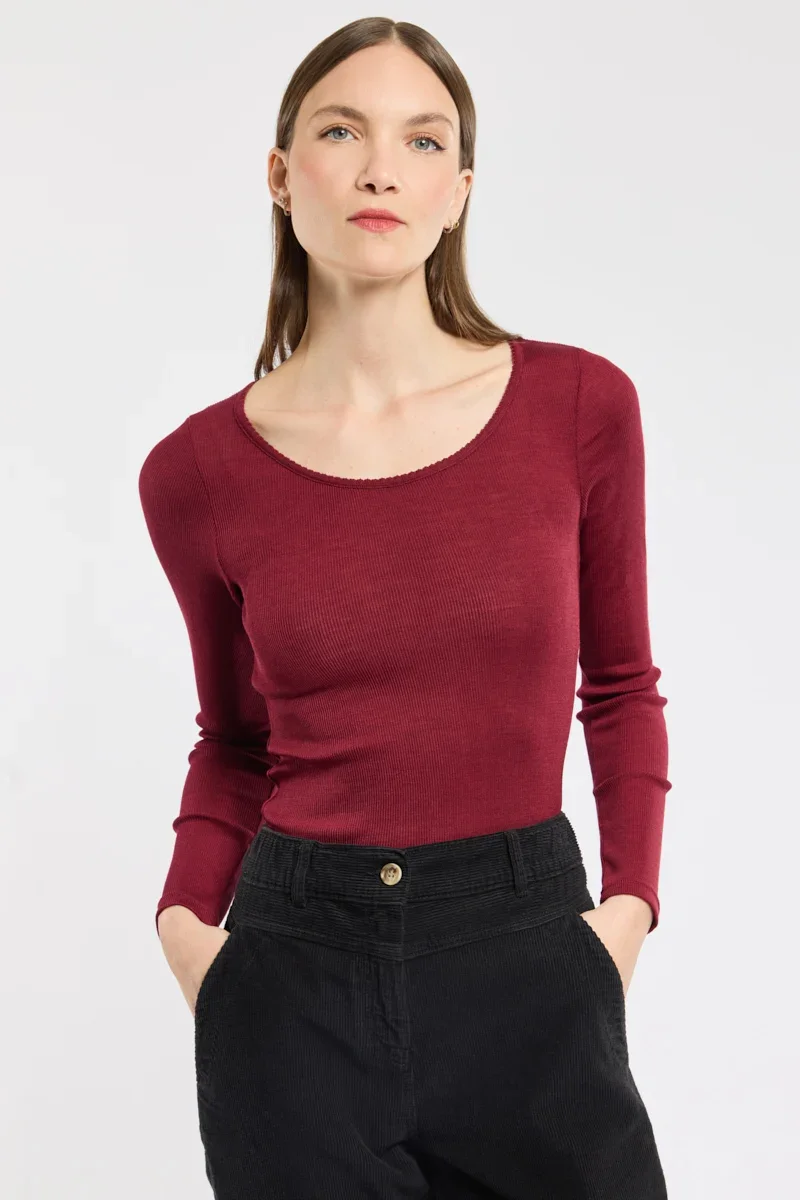 Selected T-shirt manches longues – laine et soie Expertly Made