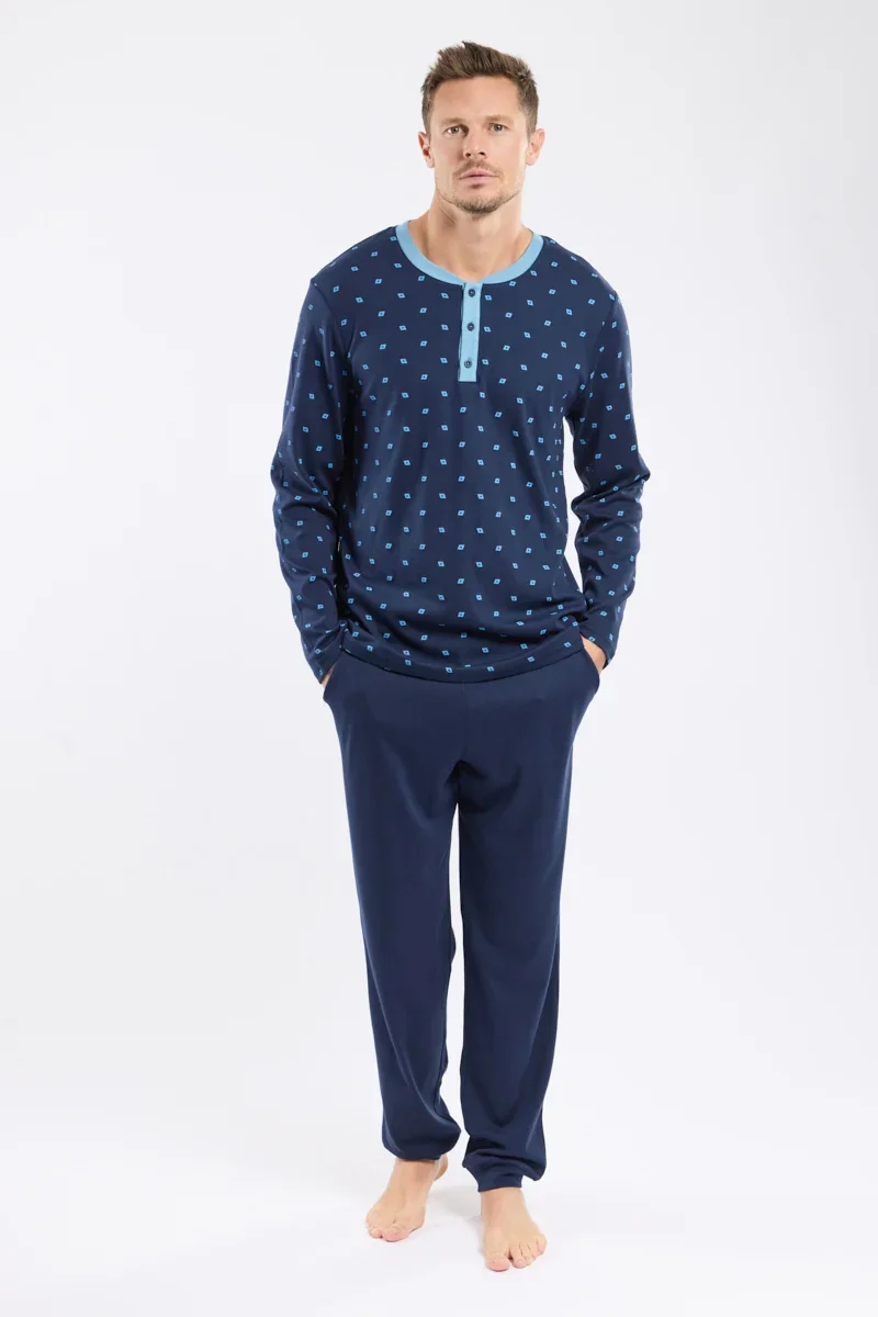 Fine Crafted Micro-print jogger pyjamas – thick cotton Fast