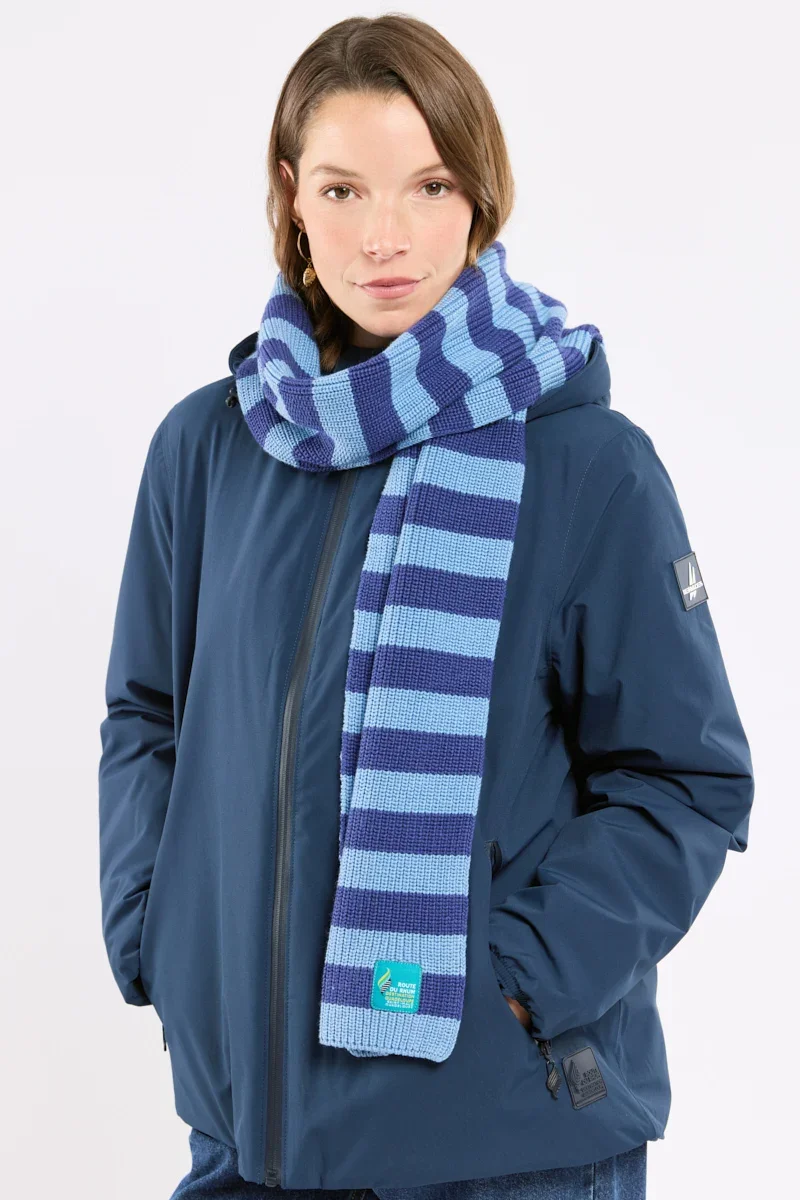 Quality Striped scarf – cotton and wool Proven