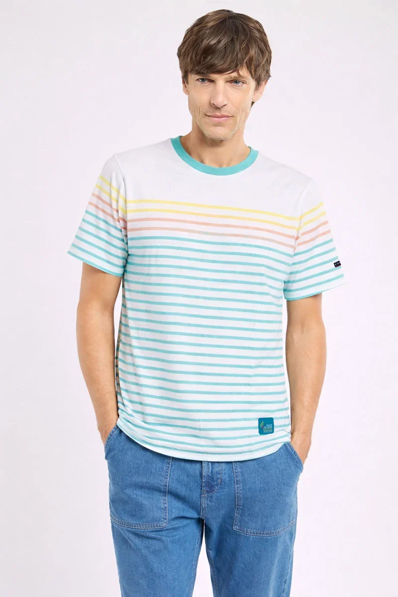 Optimized Breton striped shirt Men – lightweight cotton Selected