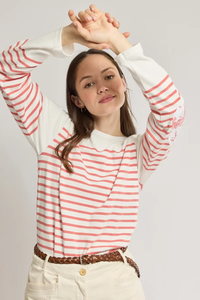 Expertly Made Armor Lux X Toile de Jouy unisex Breton shirt Recyclable