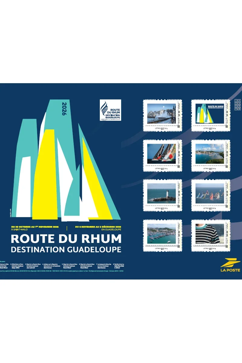Artisan Collector stamp sheet – Route du Rhum Destination Guadeloupe 2026 High-Grade