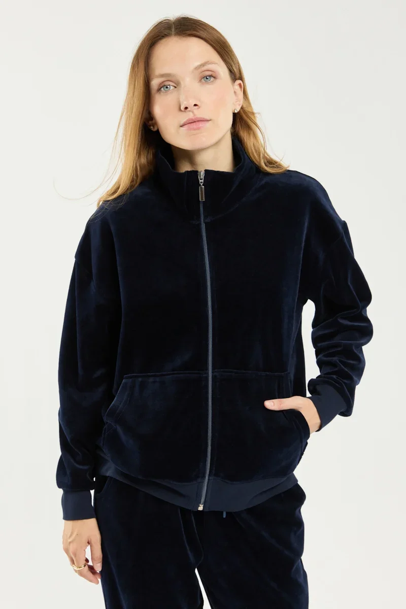 Lightweight Zip-up velvet jacket – cotton Carefully Designed