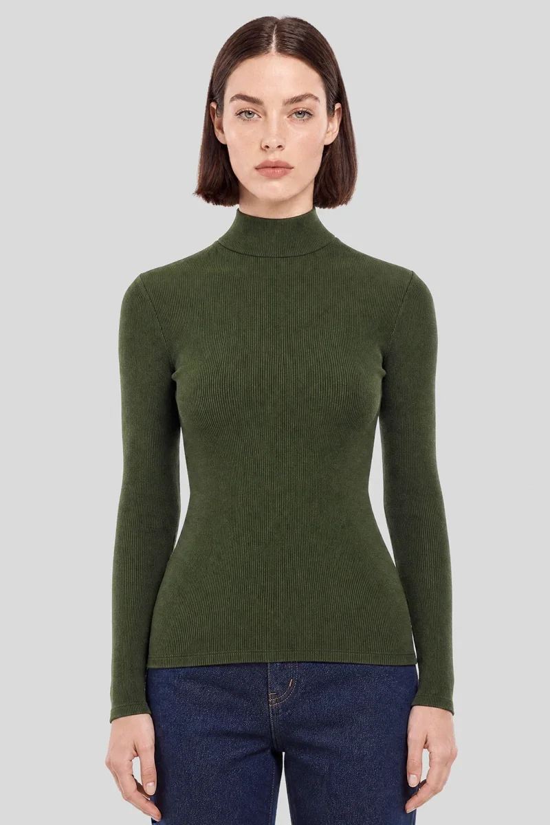 Efficient Roll-neck T-shirt – wool and silk Elite