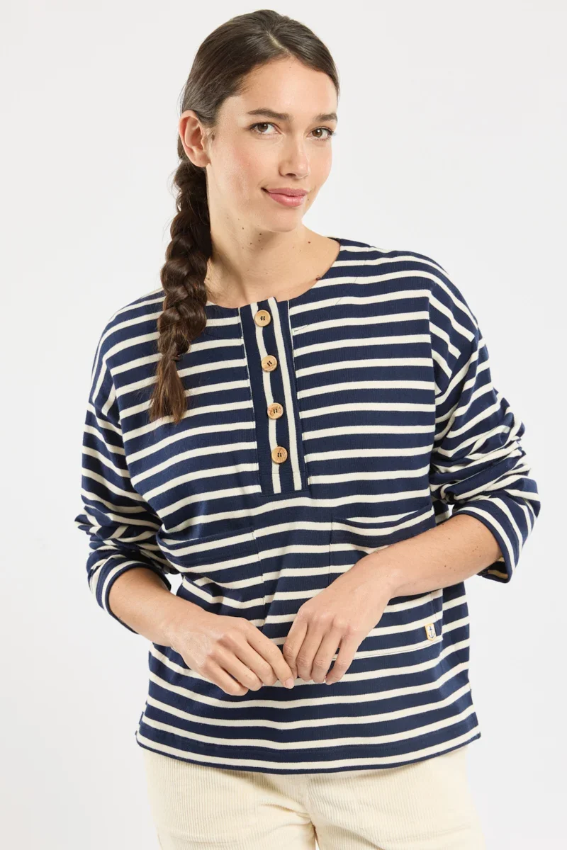 Convenient Marinière col boutonné Heritage – coton First-Class
