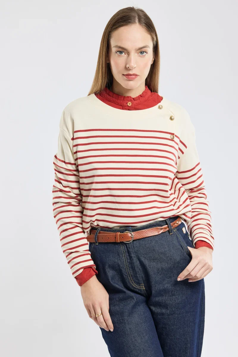 Functional Marinière col boutonné – coton épais Elite