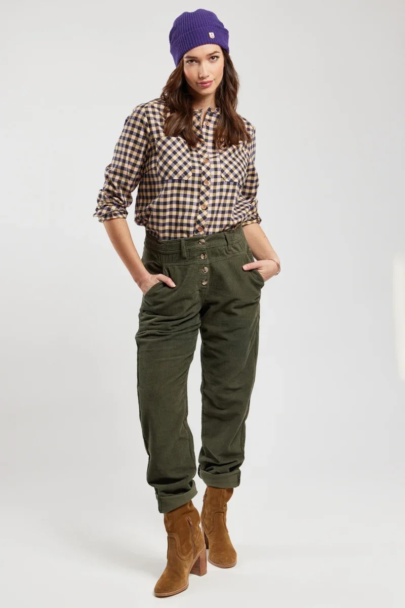 Traditional Pantalon taille élastique – velours côtelé Solid