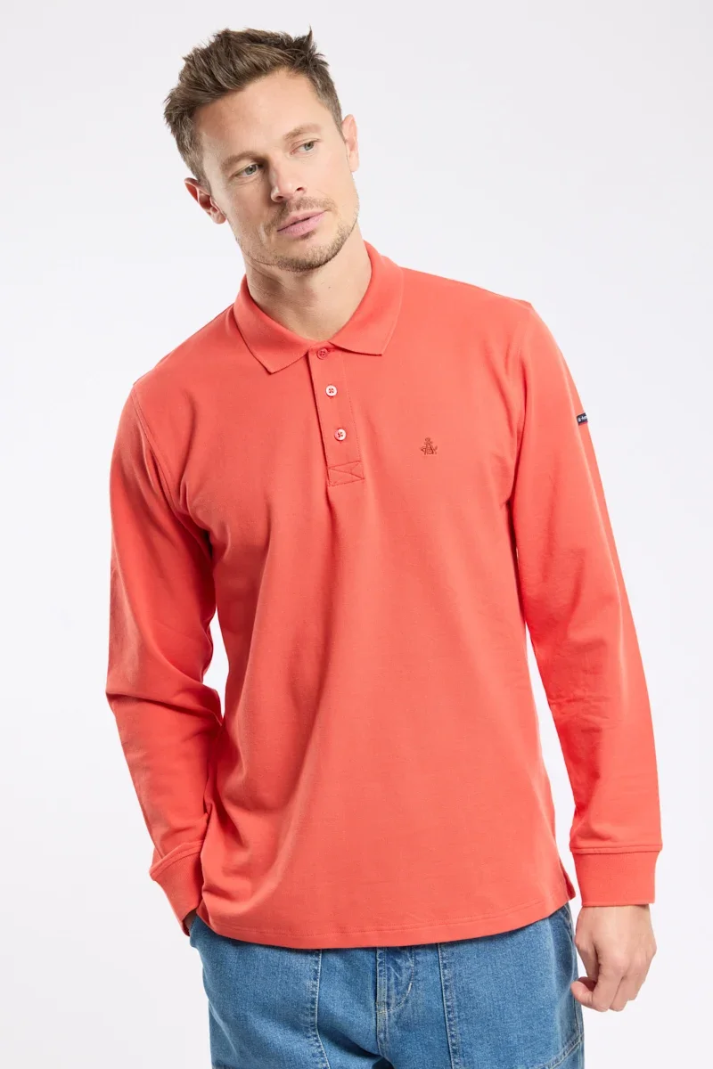 Casual Polo manches longues – coton piqué Unique