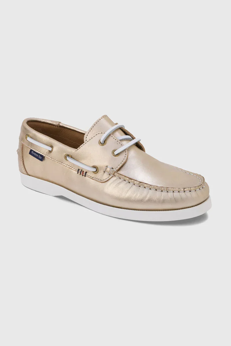 Sustainable Chaussures bateau dorée Frehel – cuir Exceptional