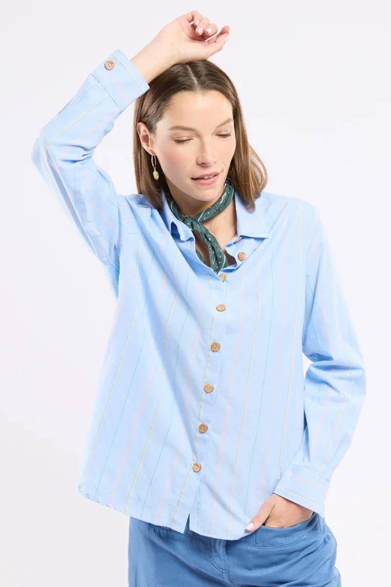 Smooth Chemise rayée Héritage – coton et lin Clean