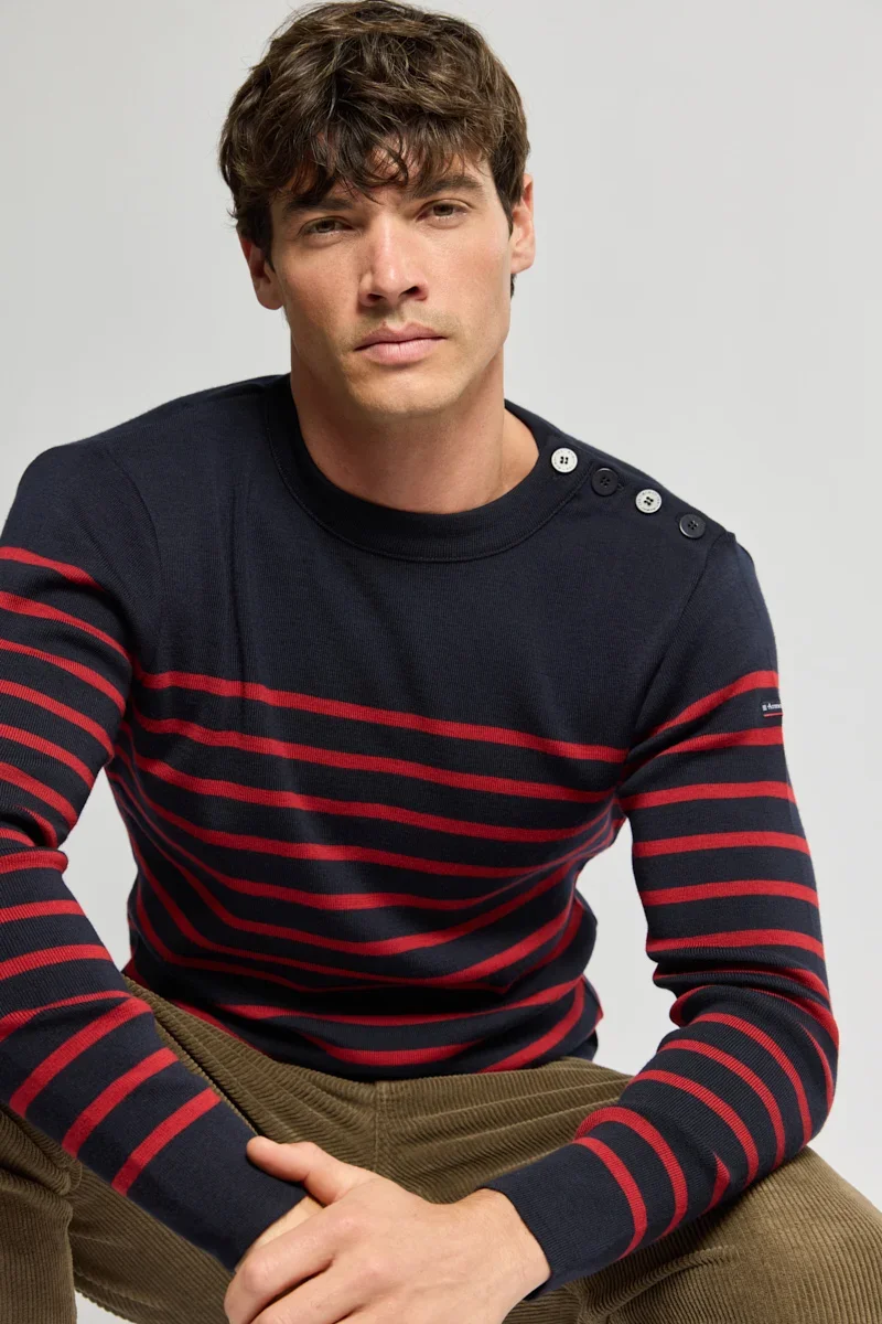 Casual Fisherman jumper Goulenez – merino wool Traditional