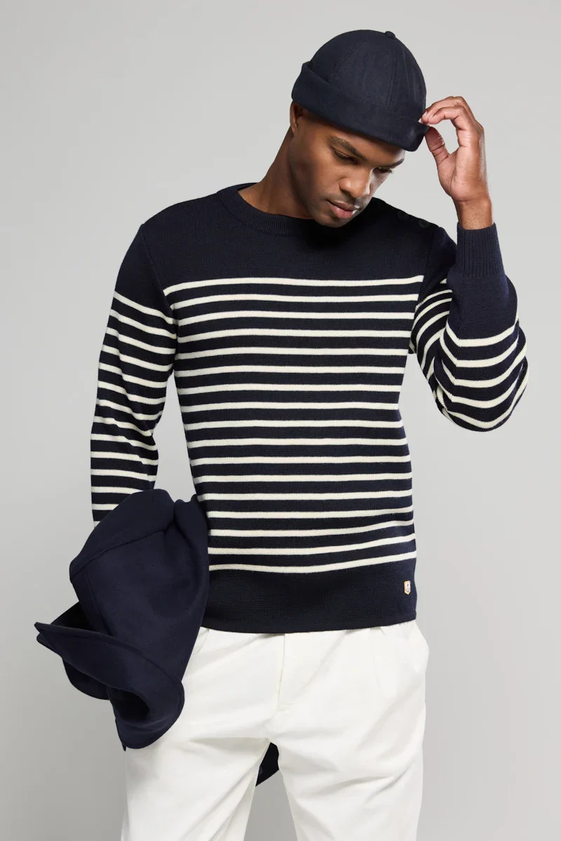 Superior Striped Fisherman jumper Molène – wool Modern