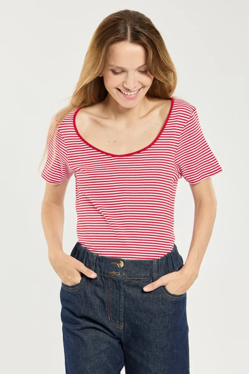 Detailed Striped T-shirt – organic cotton Responsible