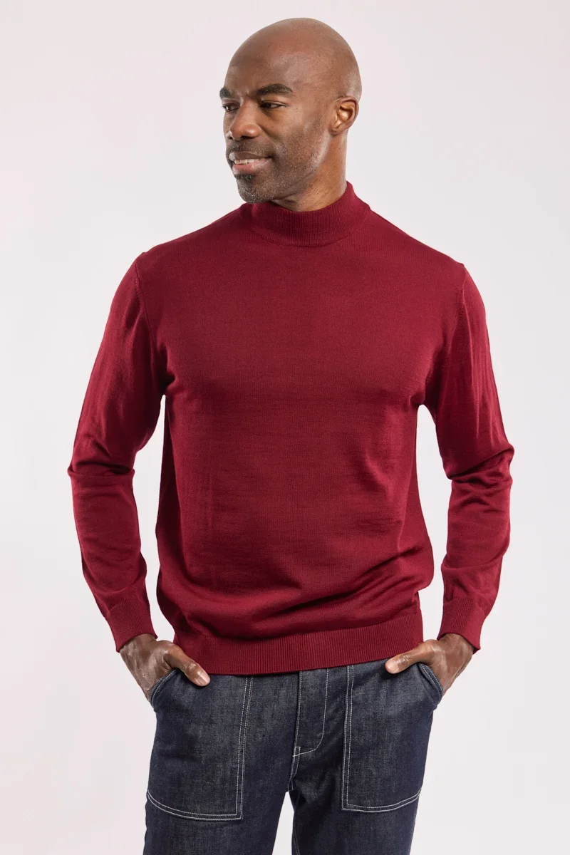 Sustainable Bérac mock turtleneck jumper – merino wool Fast