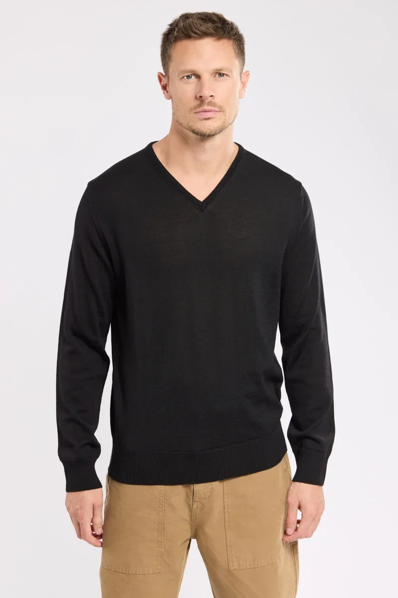 Sustainable V-neck jumper – wool Proven