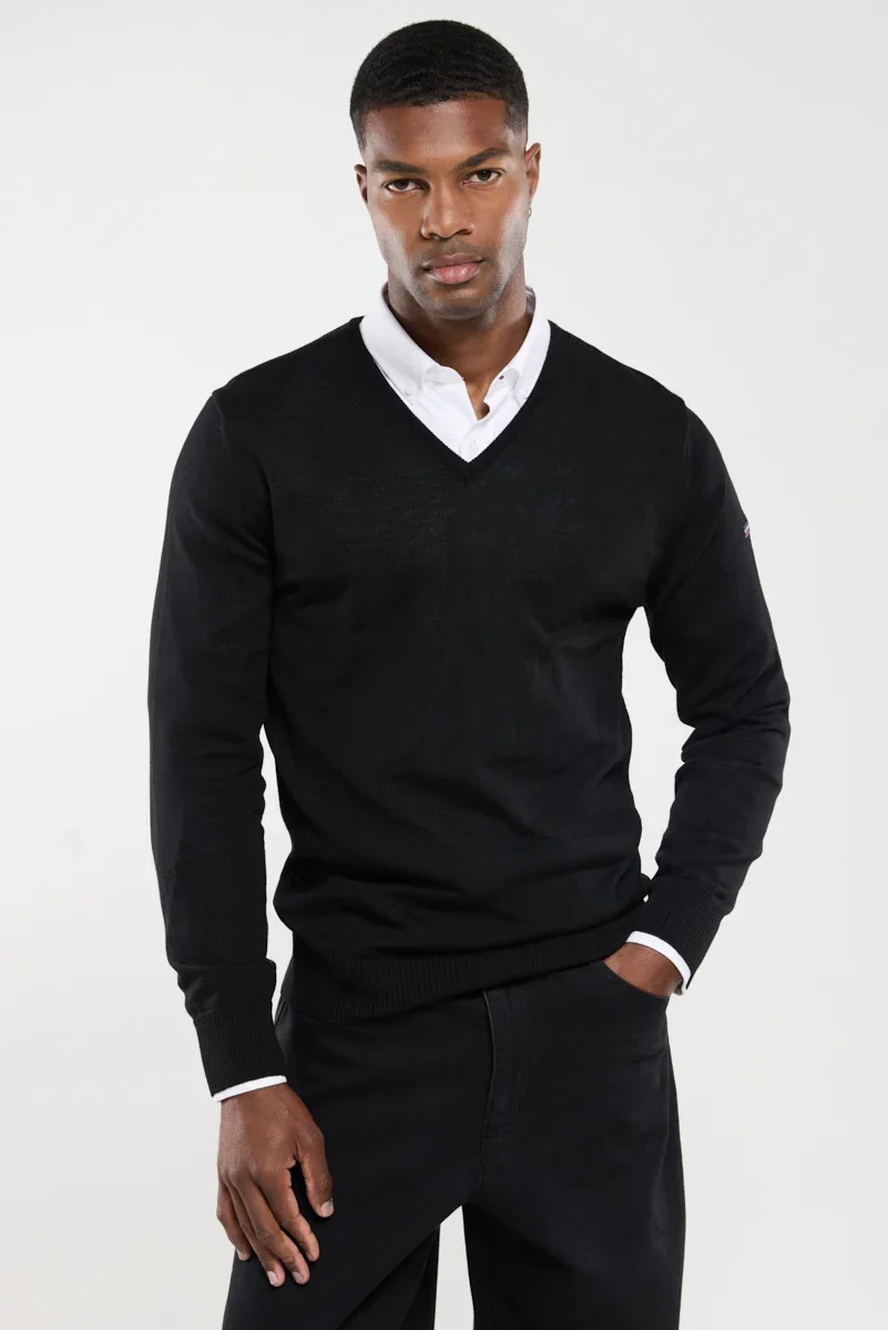 Specialty V-neck sweater Noyal – merino wool Genuine