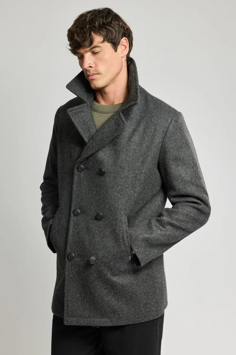 Certified Pea coat Kermor – wool Green