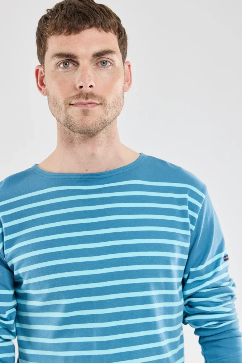 Sophisticated Long-sleeved Breton striped shirt – thick cotton Convenient