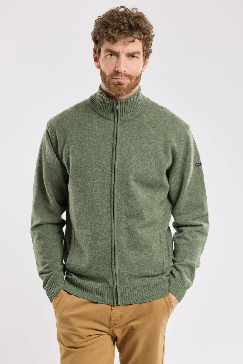 Comfortable Zipped cardigan – lambswool Traditional