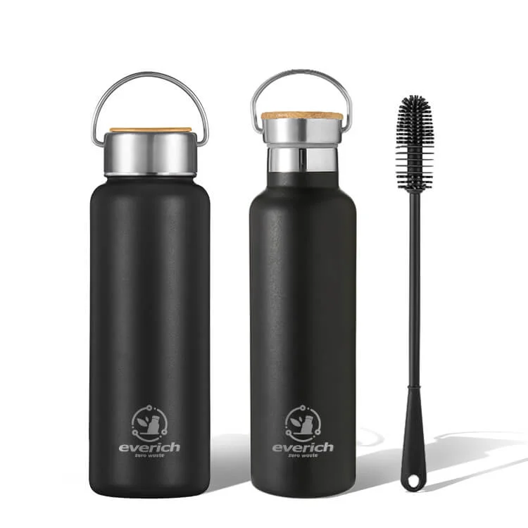 Solid Bamboo Lid Double Wall Insulated Drinkware Casual