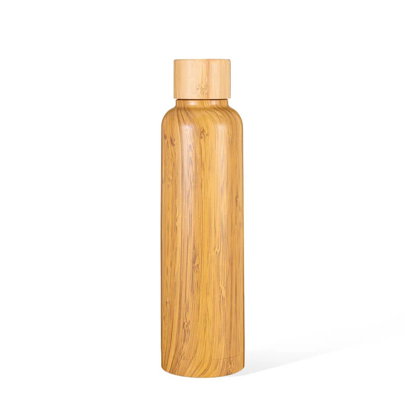 Convenient Insulated Water Bottle With Bamboo Lid Detailed