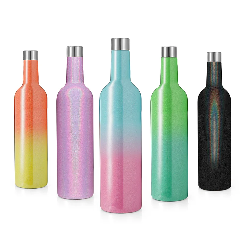 Elegant 12 25OZ Insulated Stainless Steel Wine Bottle 02547A B Breathable