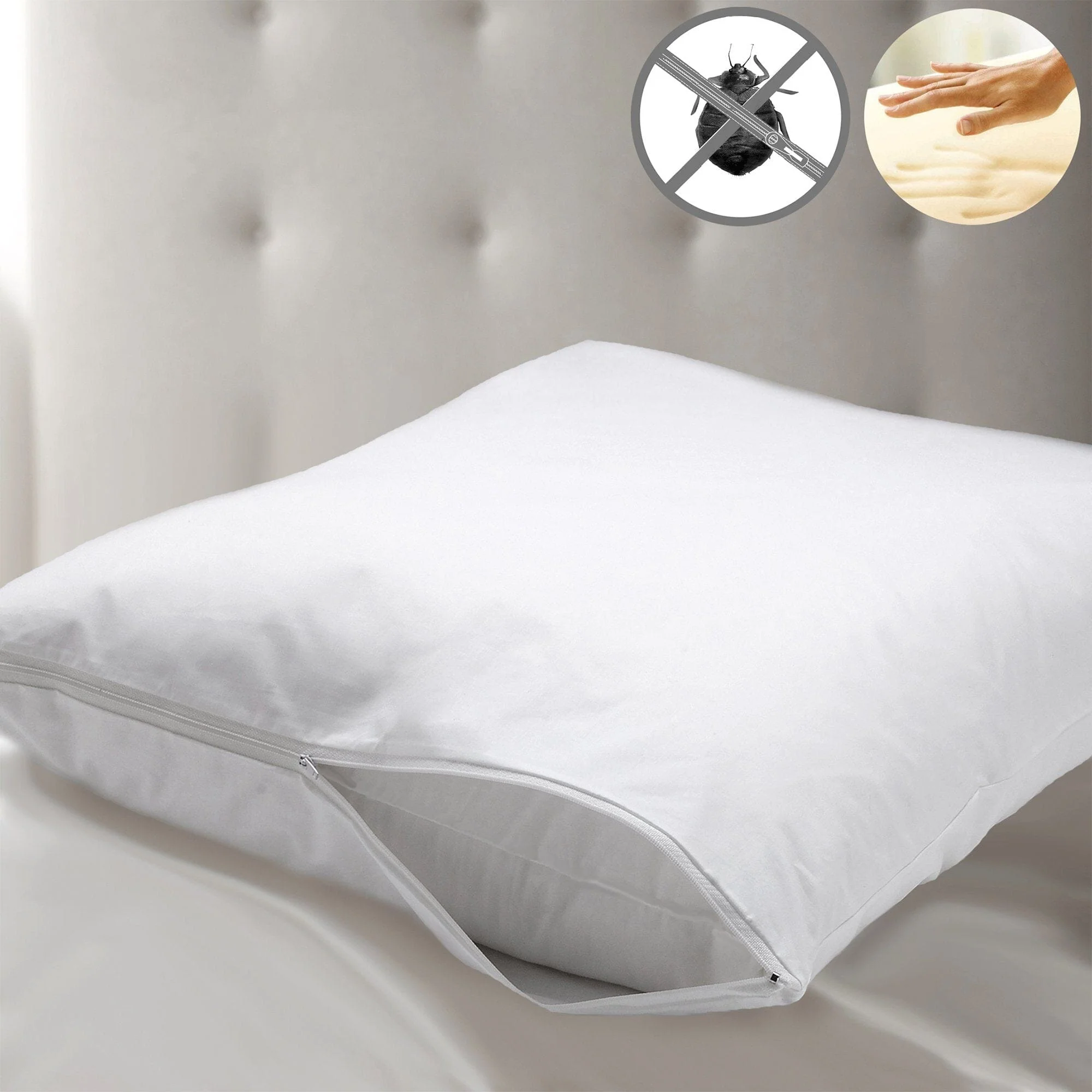 Practical Studio 707 – Memory Foam Pillow with Bed Bug Protector Enhanced