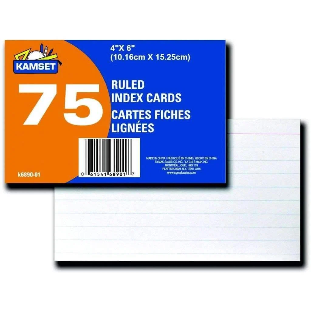 Authentic Index Cards – 75 Ruled Consistent
