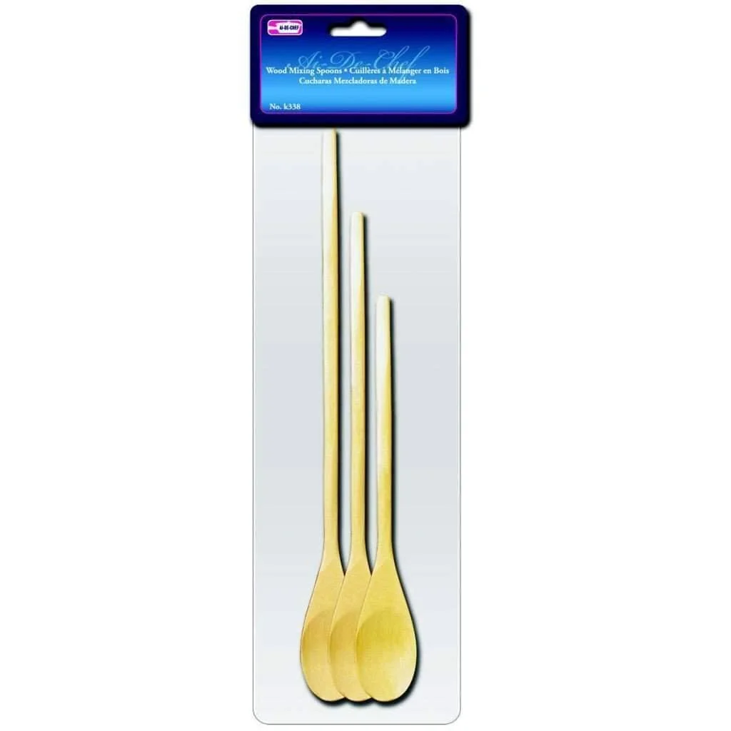 High-Grade Wood Mixing Spoon Set 3 Smart