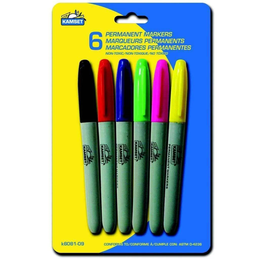 Original Design Permanent Markers – 6 Asst Consistent