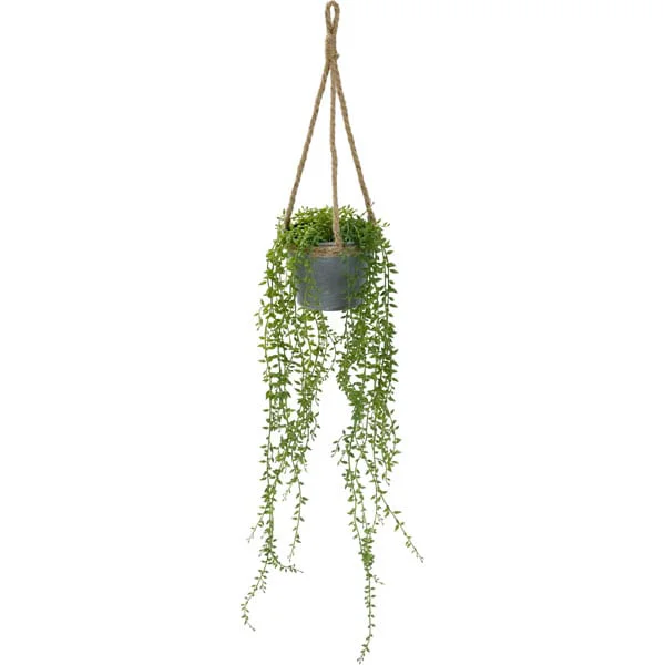Dependable MINI LEAVES IN IRON POT WITH HEMP ROPE HANGING HA31956GN Trendy