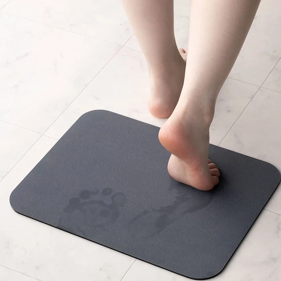 Minimalist SOFT BATHMAT WITH DIATOMITE 29X39 GY User-Friendly