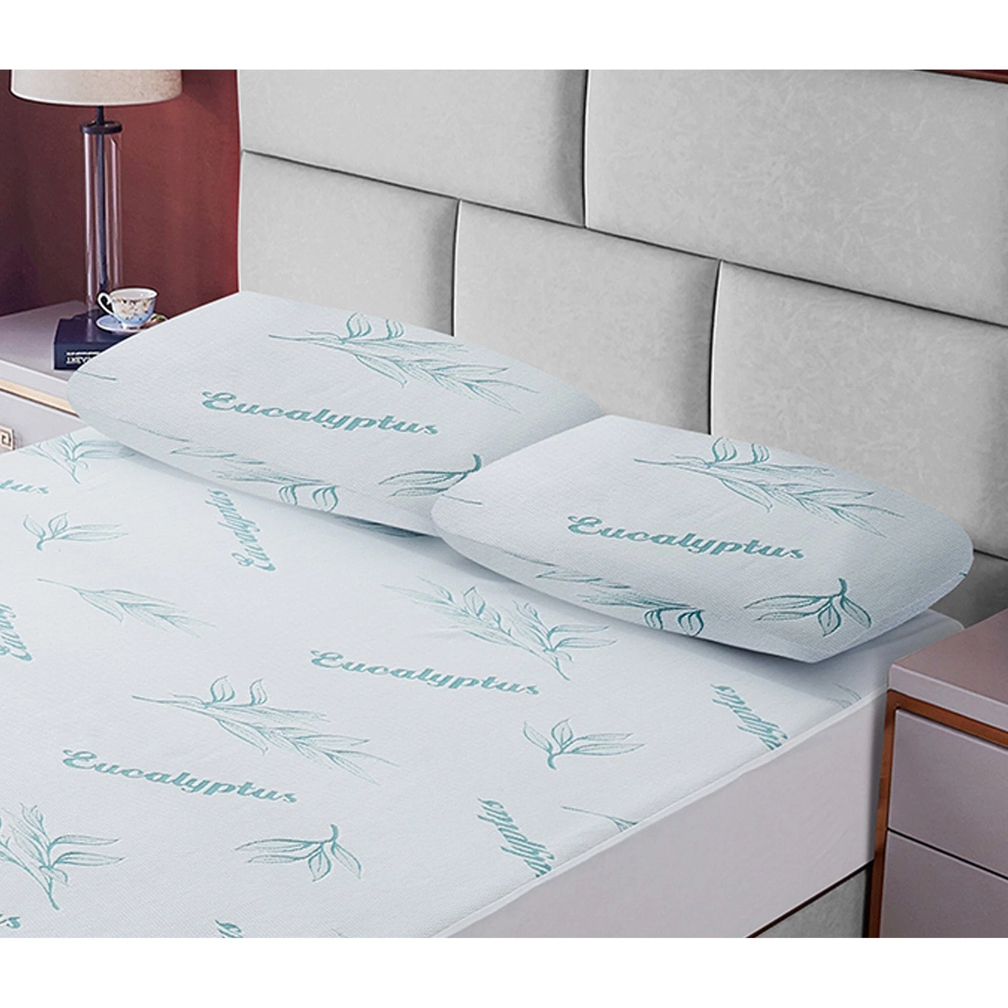 Innovative Maison Blanche Eucalyptus Scented Waterproof Pillow Protector Green