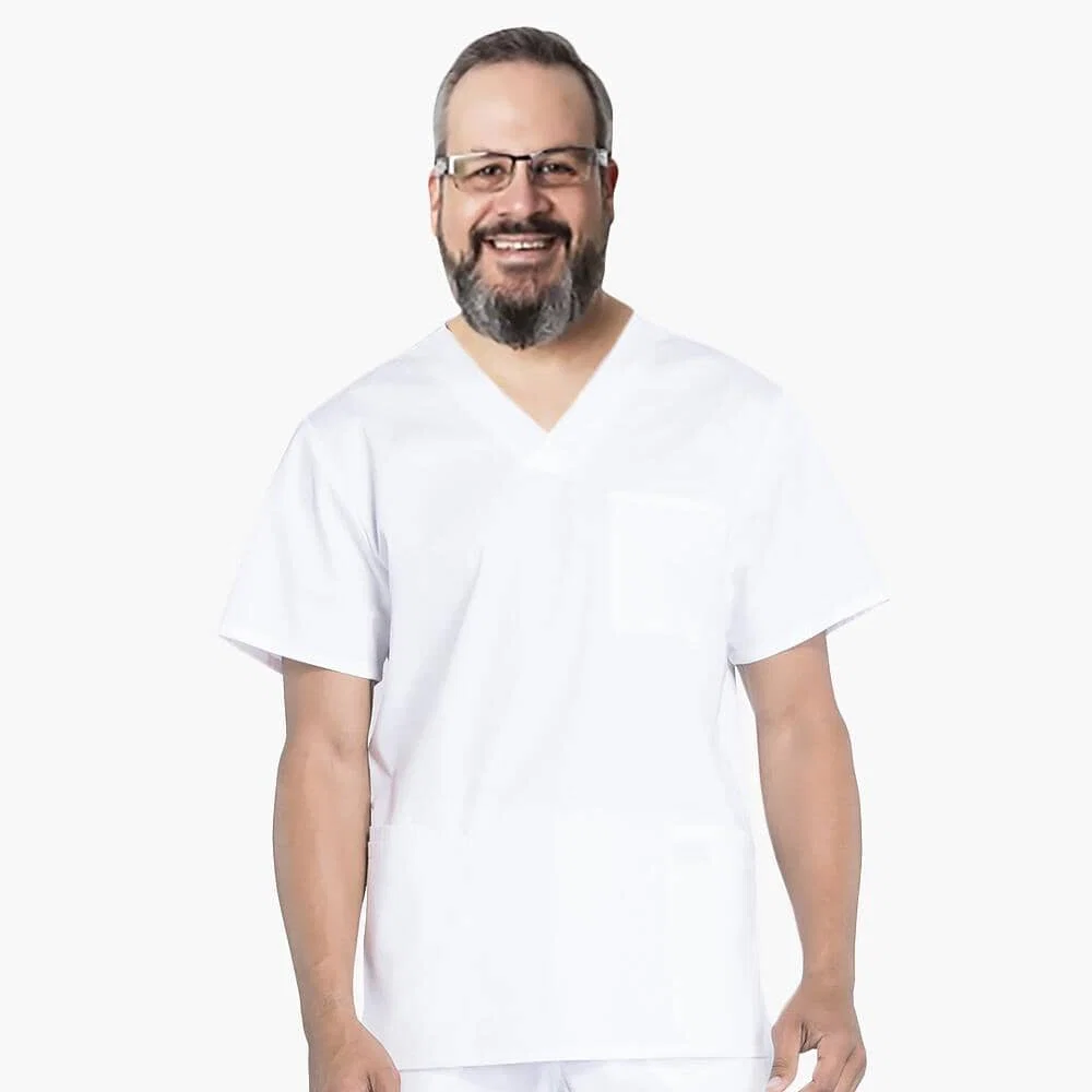 Organic White Scrub Top Relaxed