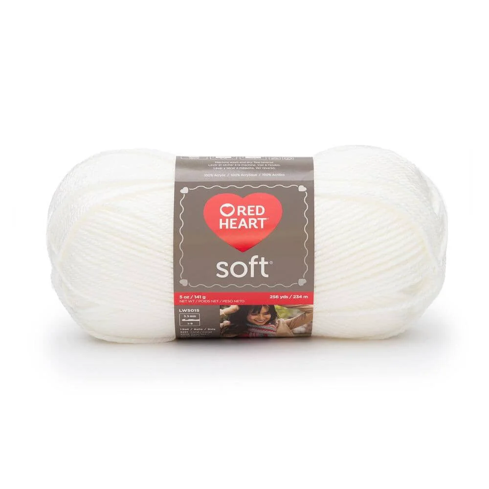 Traditional Red Heart Soft Yarn White World-Class