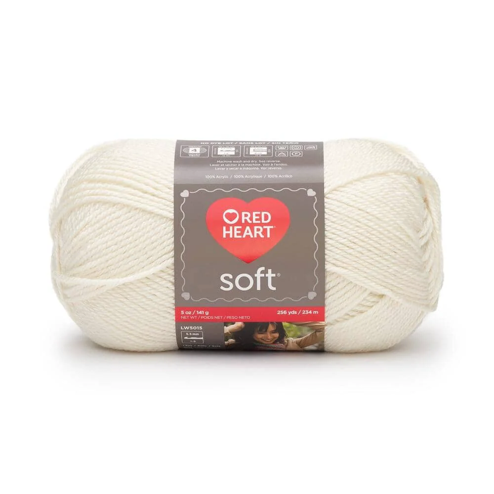 Original Design Red Heart Soft Yarn Off-White Organic