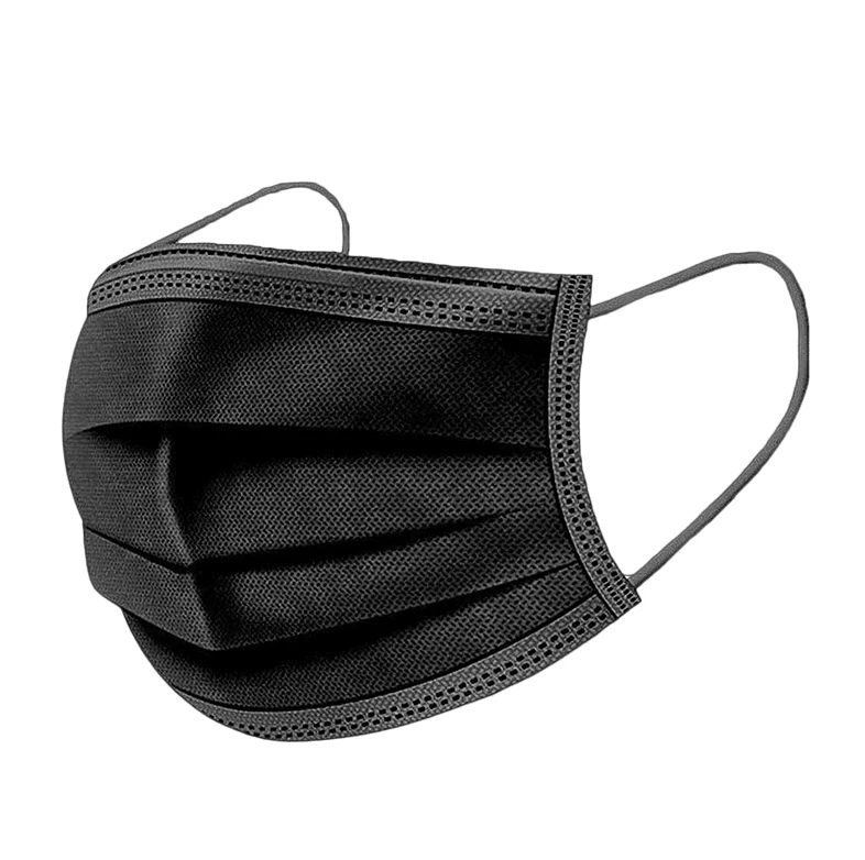 Certified Disposable Black Protective Masks – Pack of 50 Reusable