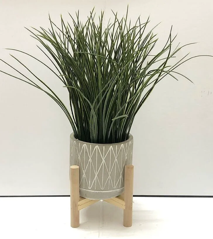 Prestigious Greens In Grey Geo Pot Stand Environmentally Friendly