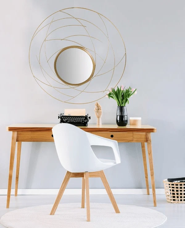 Organic Round Curves Gold Mirror Artisan