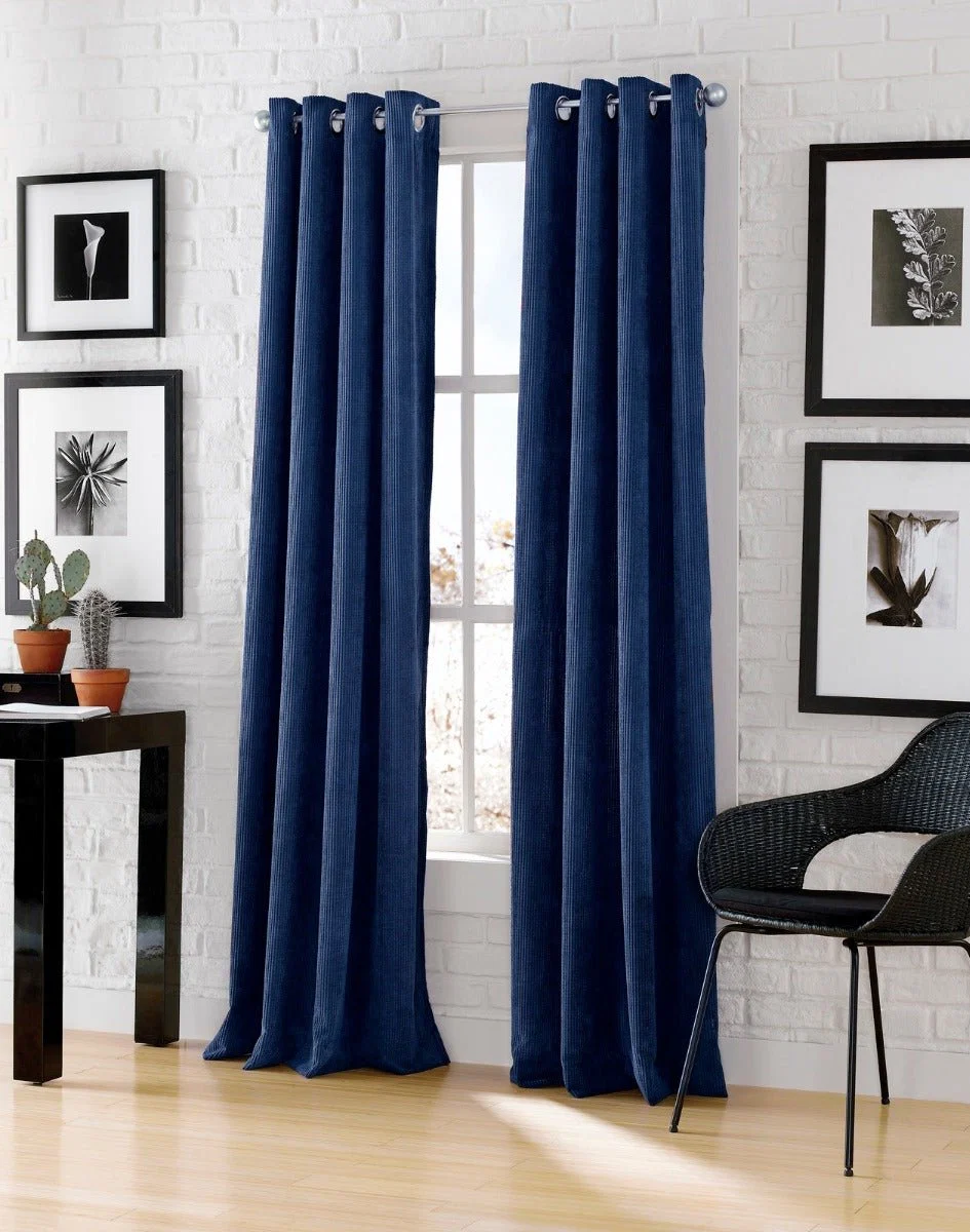 Dependable Lisbon – Faux Linen Blackout Grommet Panels Set of 2 Contemporary