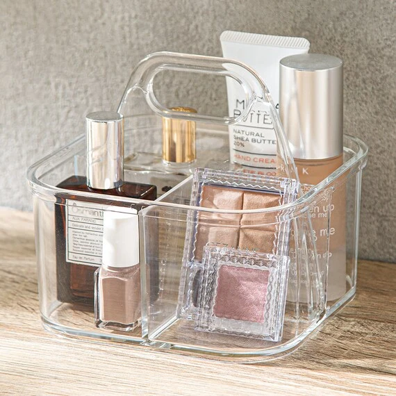 Exceptional ACRYLIC STACKABLE CADDY W HANDLE S W14.5D14.5H13 Elegant