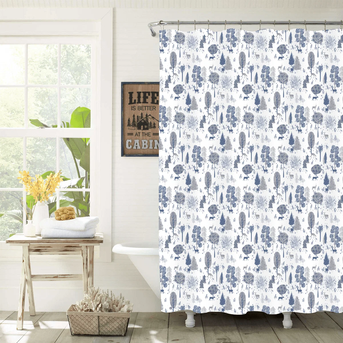 Flexible Woodland Shower Curtain 70×72 Carefully Designed