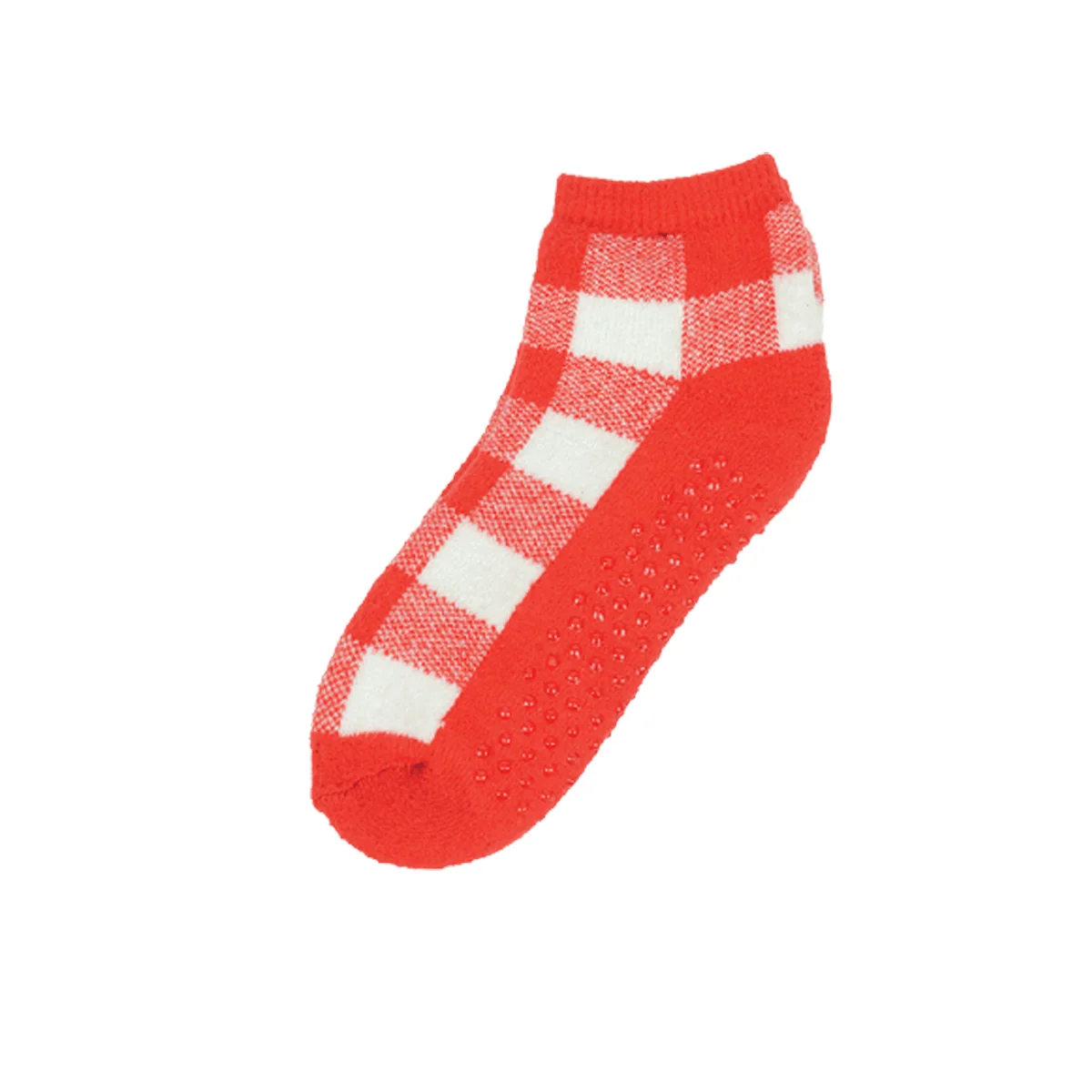 Minimalist Very Soft Plaid Socks With Grippers Luxury